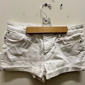 White jean shorts